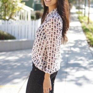 Zara skull print long sleeved shirt